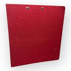 Vintage 1987 Mead 2" Red Canvas 3-Ring Binder Notebook Retro USA
